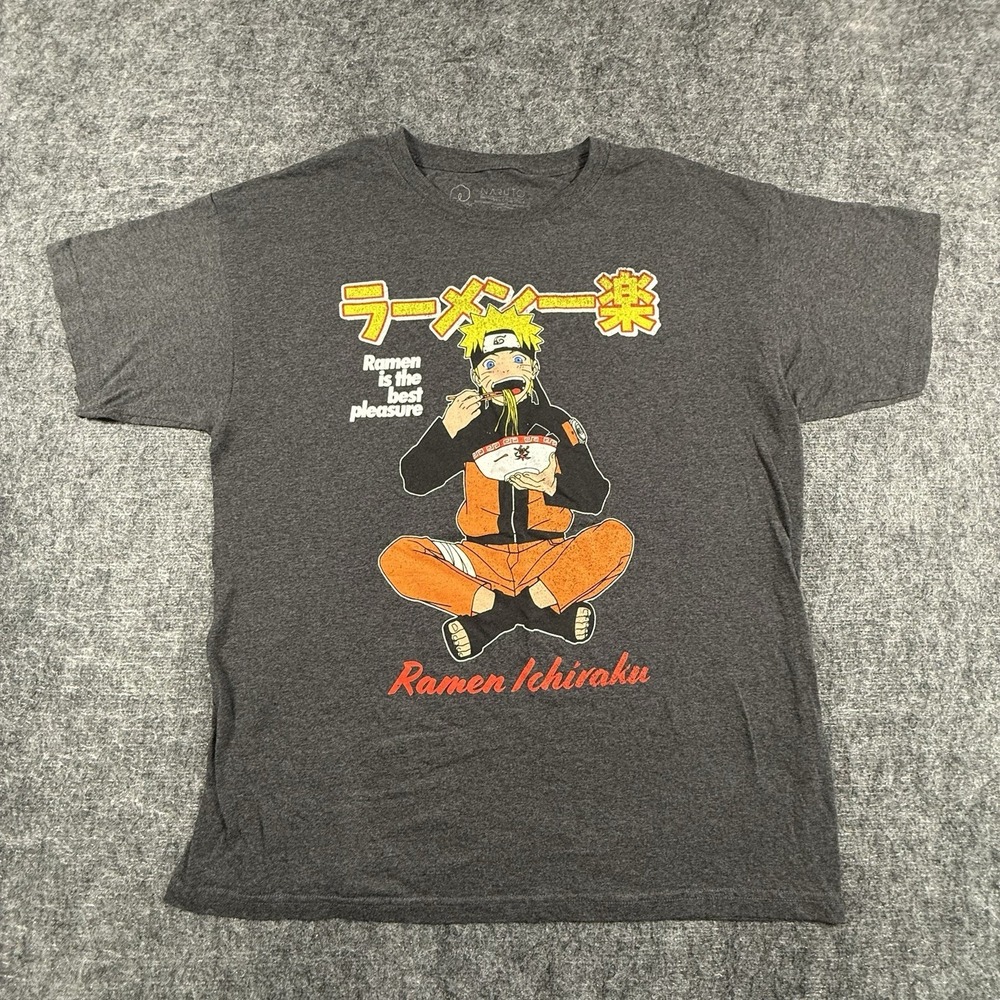 Naruto Shippuden Shirt Mens Large Gray Ramen Is The Best Pleasure Ichiraku